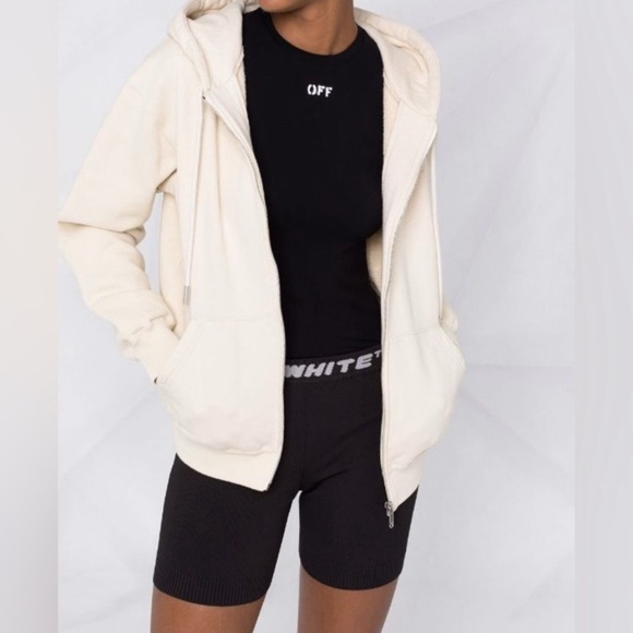 Off-White Black and White Women's Shorts - Picture 5 of 9